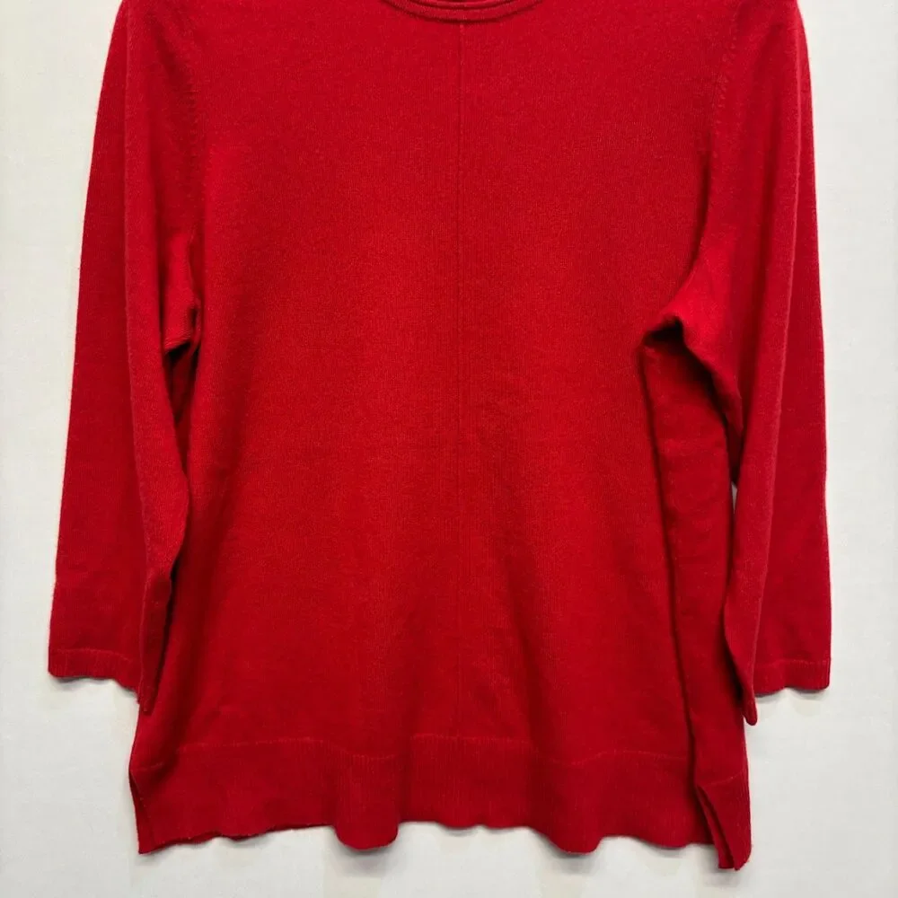 J Jill Women 100% Cashmere Sweater Size XL X-Large Petite Red C124 -17